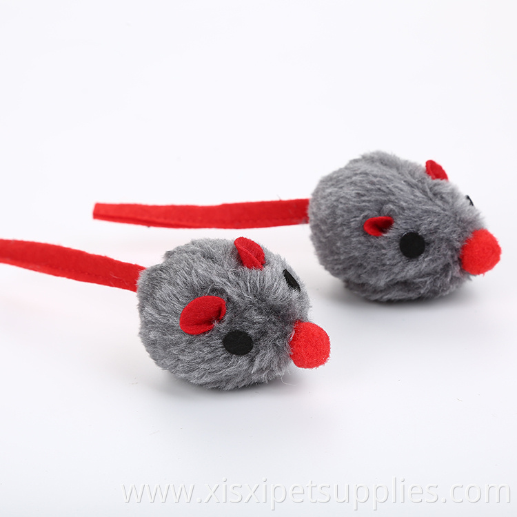 2019 wholesale cat toys mouse long fur plush gray mouse toys for cat